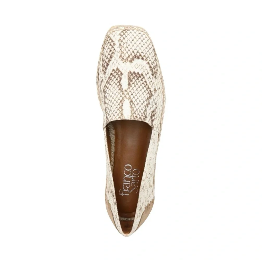 Franco Sarto Espadrille Kenna Snakeskin Espadrille Flats size 7.5W
